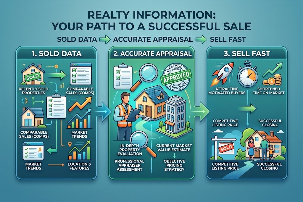 Realty Info path from sold data to appraisal to a sale